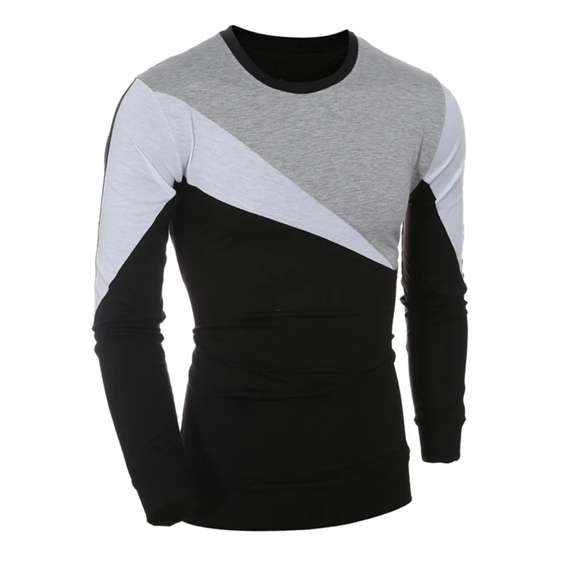 ZUSIGEL футболка с длинным рукавом для мужчин Slim Fit o-образным вырезом хлопковая