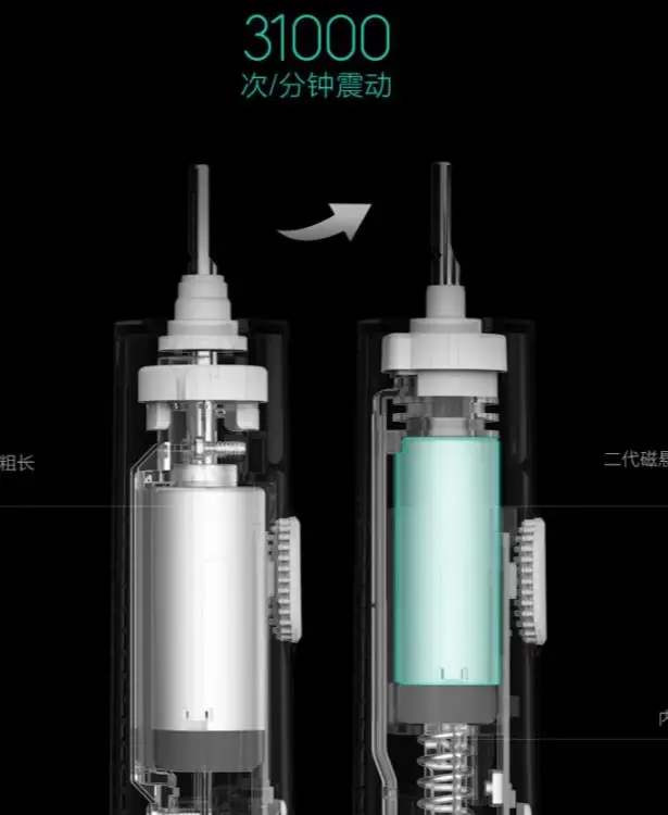 Оригинальная Xiaomi Mijia звуковая электрическая зубная щетка T300 перезаряжаемая Водонепроницаемая головка Сменная головка щетки умная звуковая зубная щетка