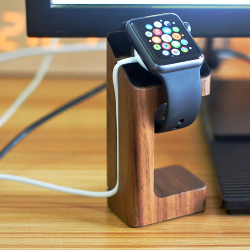 Док станция деревянная для смарт часов Apple Watch 4/3/2/1|Беспроводные зарядные