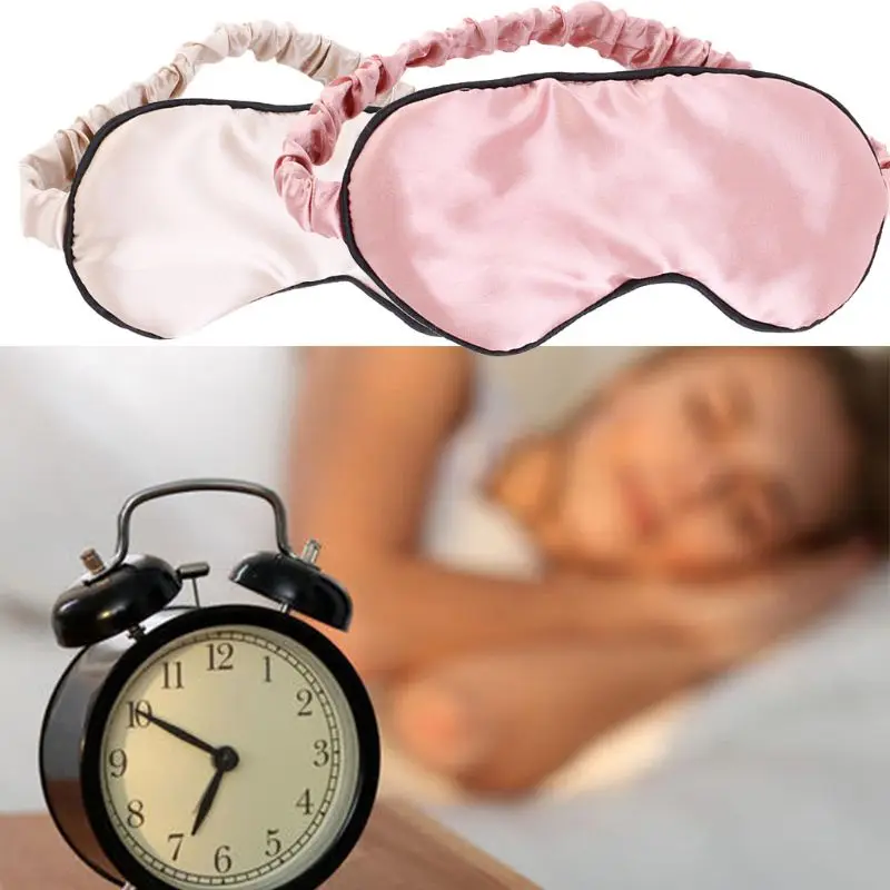 

Double Sided Imitation Silk Satin Shading Eye Mask Women Solid Color Anti-Aging Skin Care Sleeping Blindfold Shield with Elastic