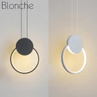 Скандинавский подвесной светильник, современный черныйбелый подвесной светильник, акриловые светильники для гостиной, спальни, домашнего декора, светодиодная промышленная лампа-Лофт