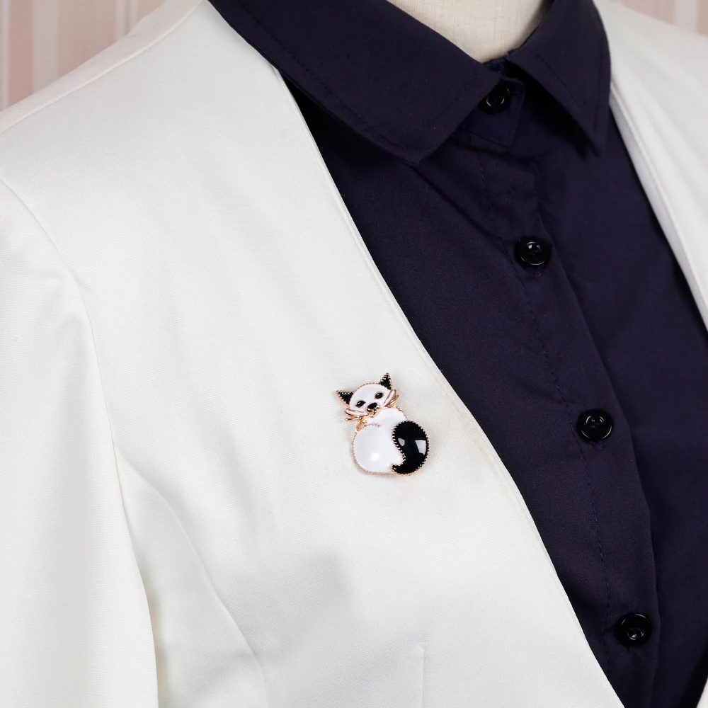 3 шт./лот модные эмалевые броши в виде белого кота с животными 2019 Женская Мужская
