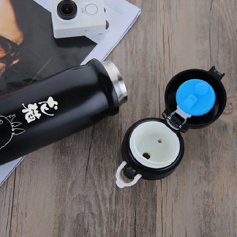 

High Quality Totoro Lovely Thermos Pretty Coffee Thermos Mug Stainless Steel Vacuum Cup Sports Water Bottle