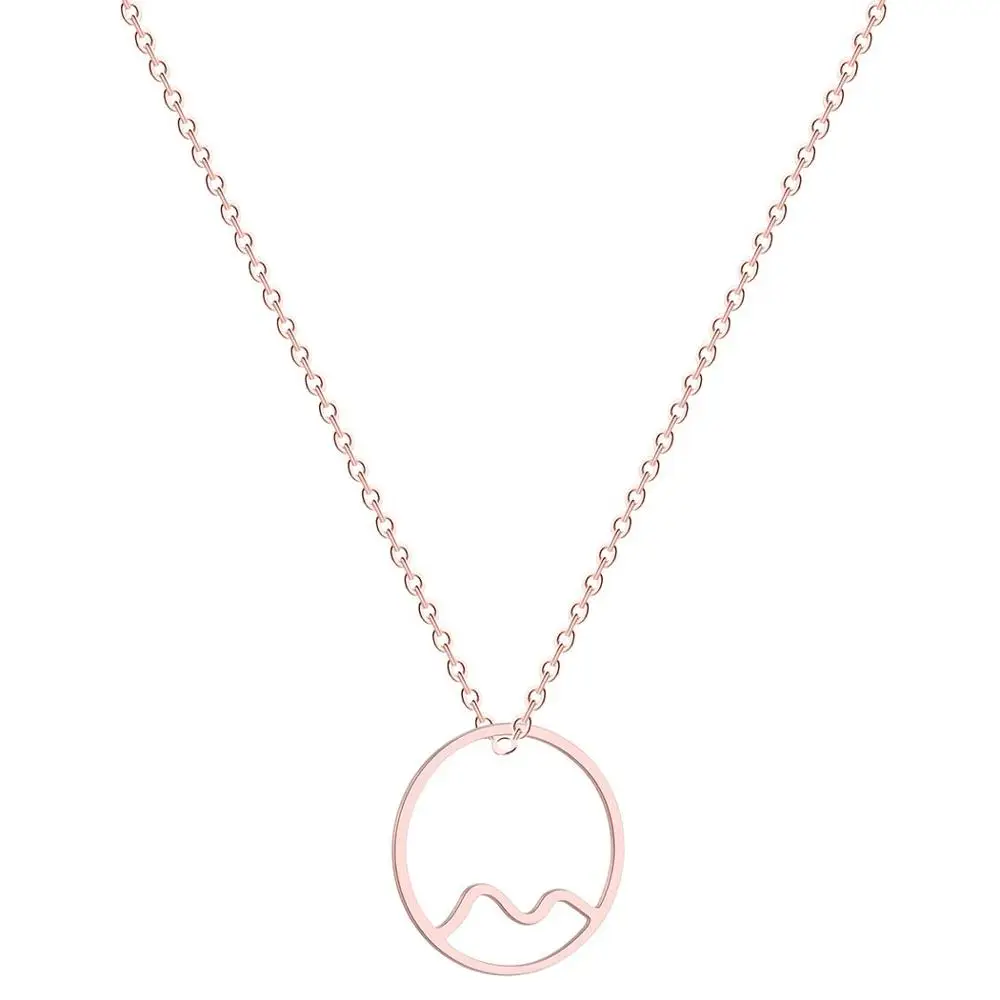 Chereda волнистое ожерелье из нержавеющей стали Летняя Пляжная роза подвеска для