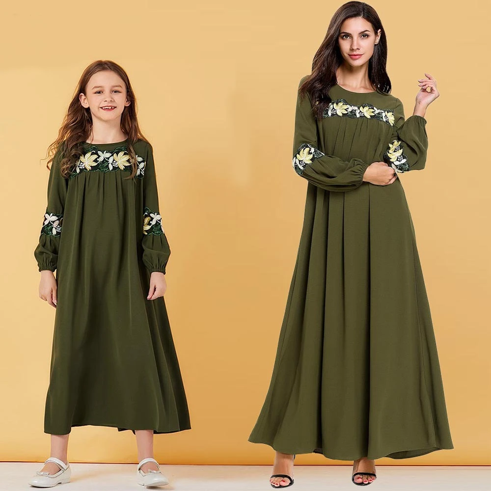 Женское длинное платье с длинным рукавом Abaya свободное мусульманское в арабском
