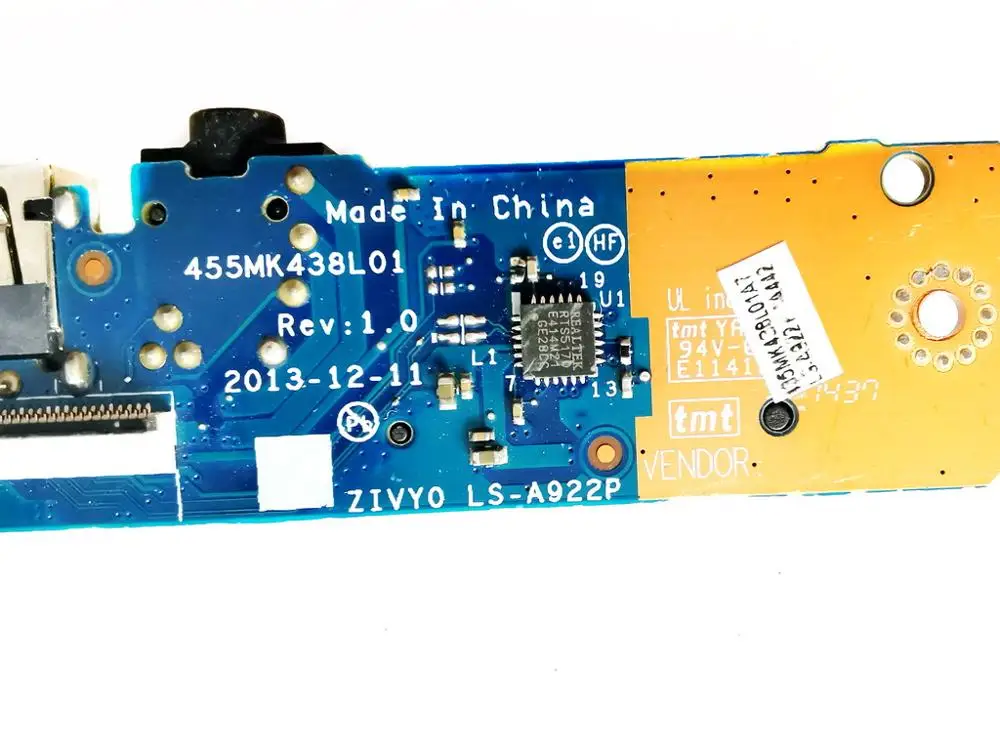 Оригинал для Lenovo YOGA 2 13 USB плата аудио Плата ZIVY0 LS-A922P Протестировано хорошее