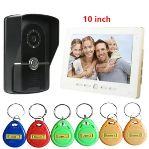 10 inch 7 inch monitor wired video doorbell door phone intercom rfid access control camera monitor kit for home security free global shipping