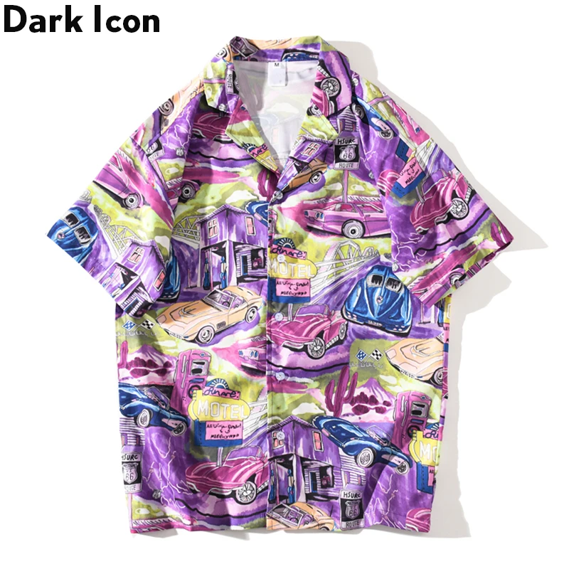Уличная мода с принтом Dark Icon мужские Летние Гавайские рубашки винтажные шорты