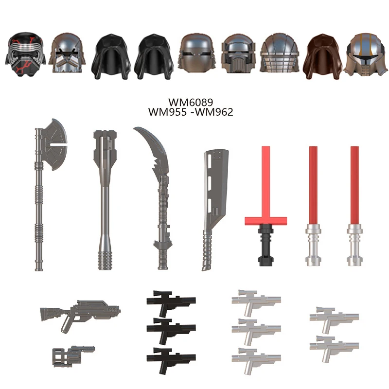 Starkiller рыцари Рен мандалори экшн фигурки аксессуары для шлема насосные кирпичи