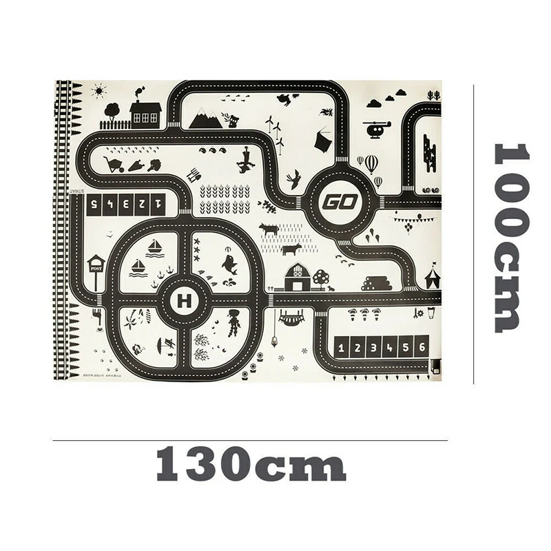 Детский игровой коврик городские здания парковочная карта игра развивающие