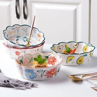 7inch ceramic salad bowl flower penh creative dessert pudding bake bowl microwave oven use
