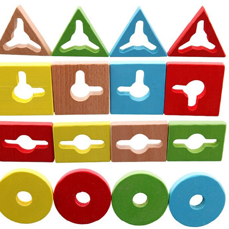 

Geometric Shapes Matching Toys Montessori Wooden Puzzle Toy Jenga Matching Building Blocks Baby Toys Early Educational Toys