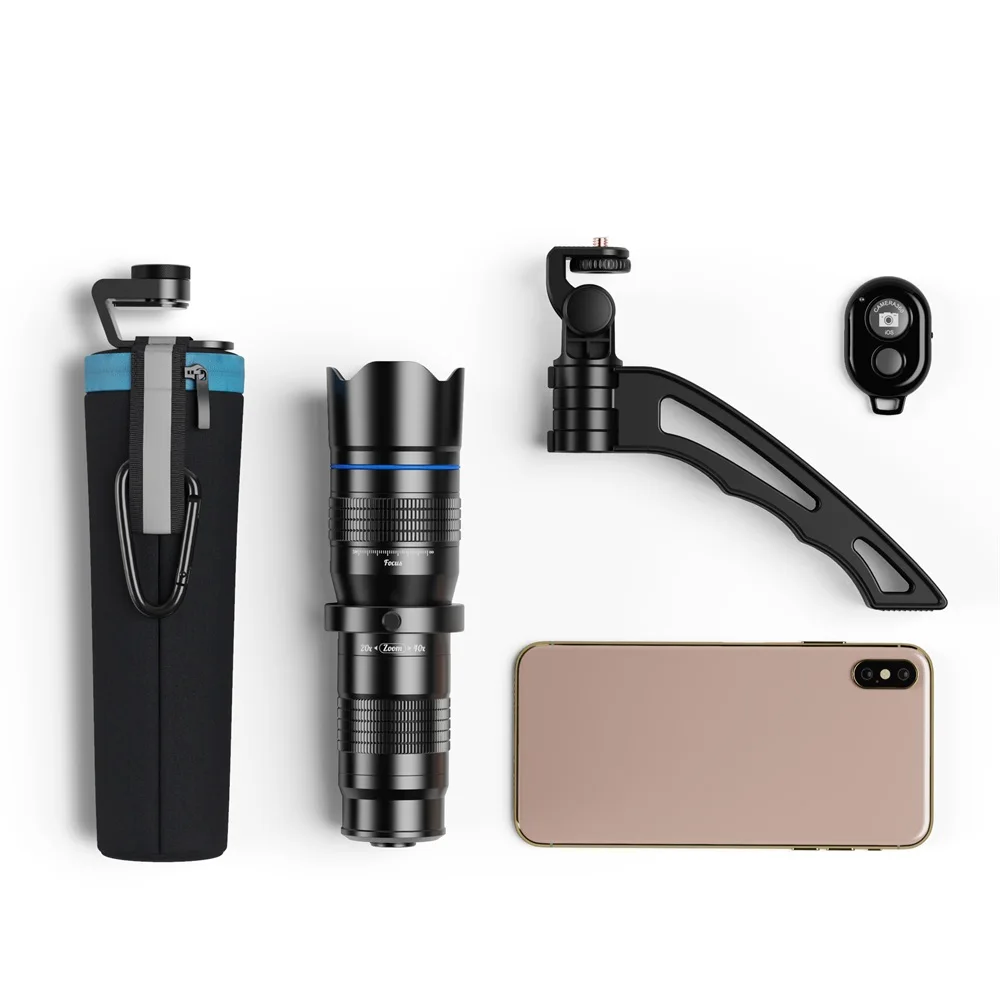 APEXEL HD Metal 20-40x zoom telescope telephoto lens monocular phone camera lens+ mini tripod for Samsung iPhone all Smartphones