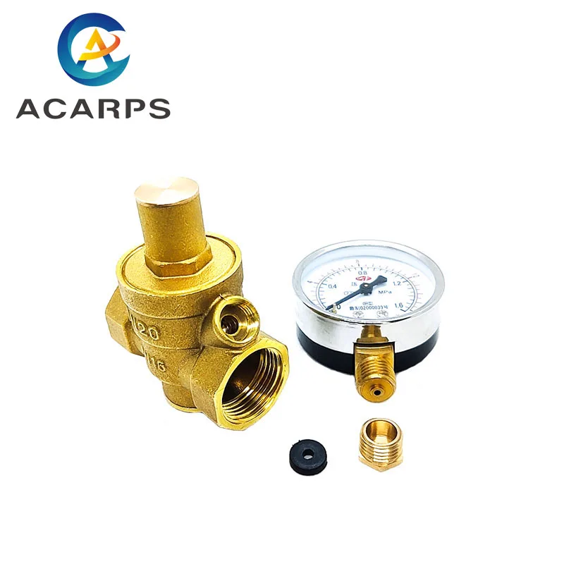 Высококачественный Регулируемый водоредукционный клапан латунный Манометр с