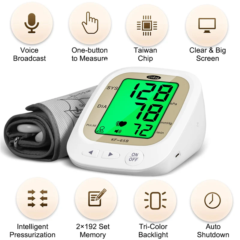 Cofoe Монитор артериального давления автоматический измеритель в верхней руке