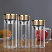 portable double wall glass tea mug coffee travel cup infuser drink bottle tumbler drinkware eco friendly office vacuum cup