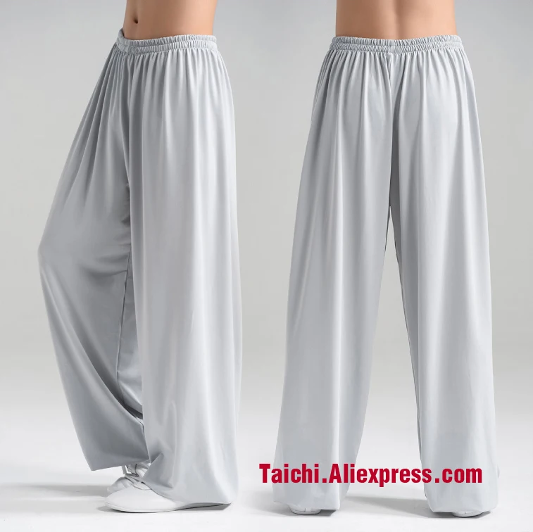 Штаны для занятий боевым спортом Tai Chi серые белые красные синие розовые черные