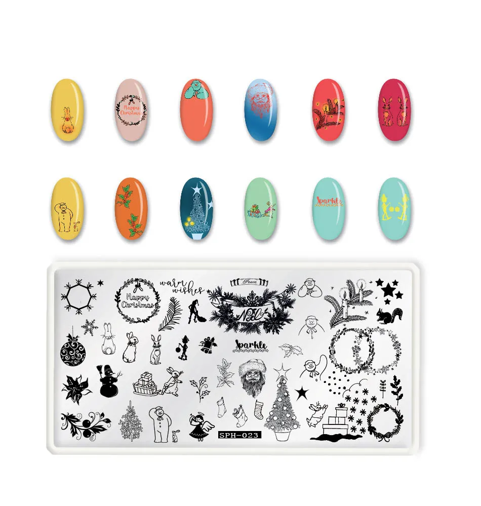 1 шт. Рождественский шаблон штамповочных плит для ногтей узор на Хэллоуин штамп