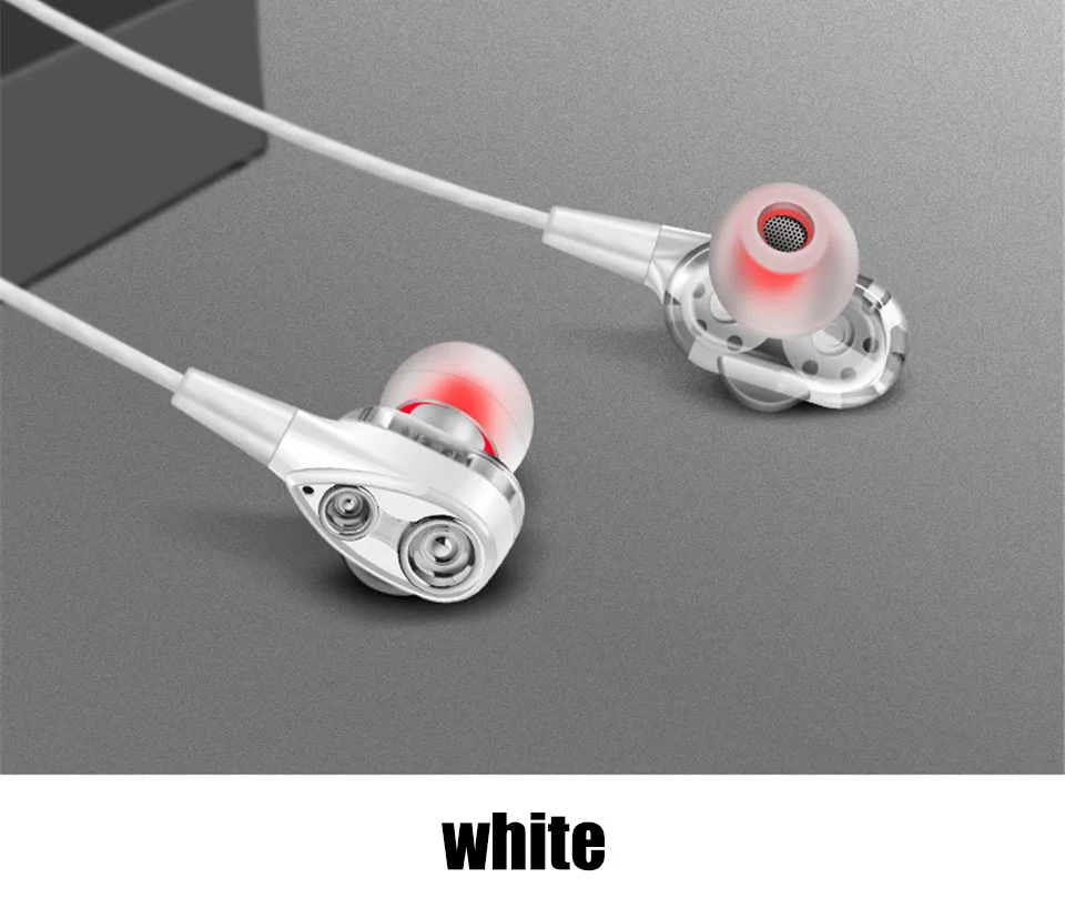 White Проводные наушники-вкладыши, гарнитура, наушники с басами для iPhone, samsung, huawei, Xiaomi, 3,5 мм, Спортивная игровая гарнитура с микрофоном - Цвет: White