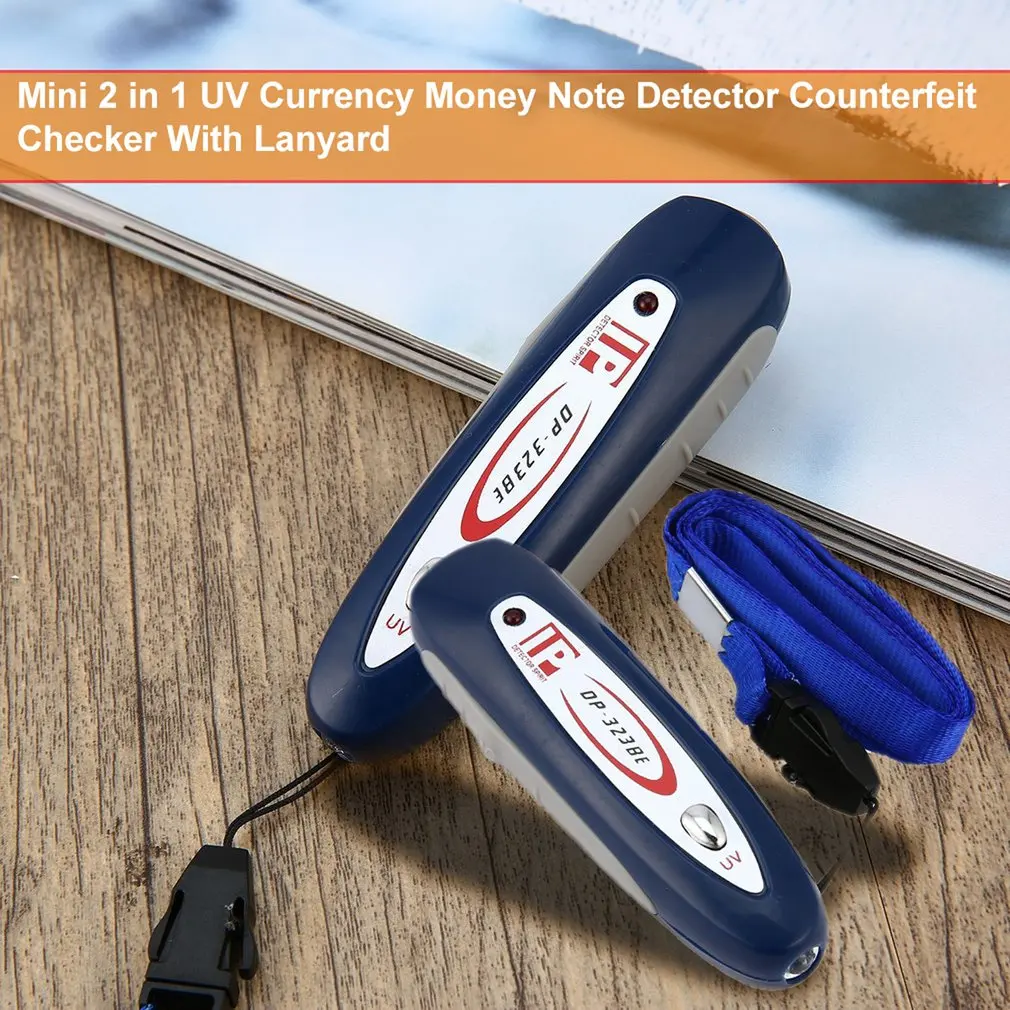 Portable Mini 2 in 1 UV Currency Money Note Detector Counterfeit Checker With Lanyard Magnetic Keychain | Инструменты