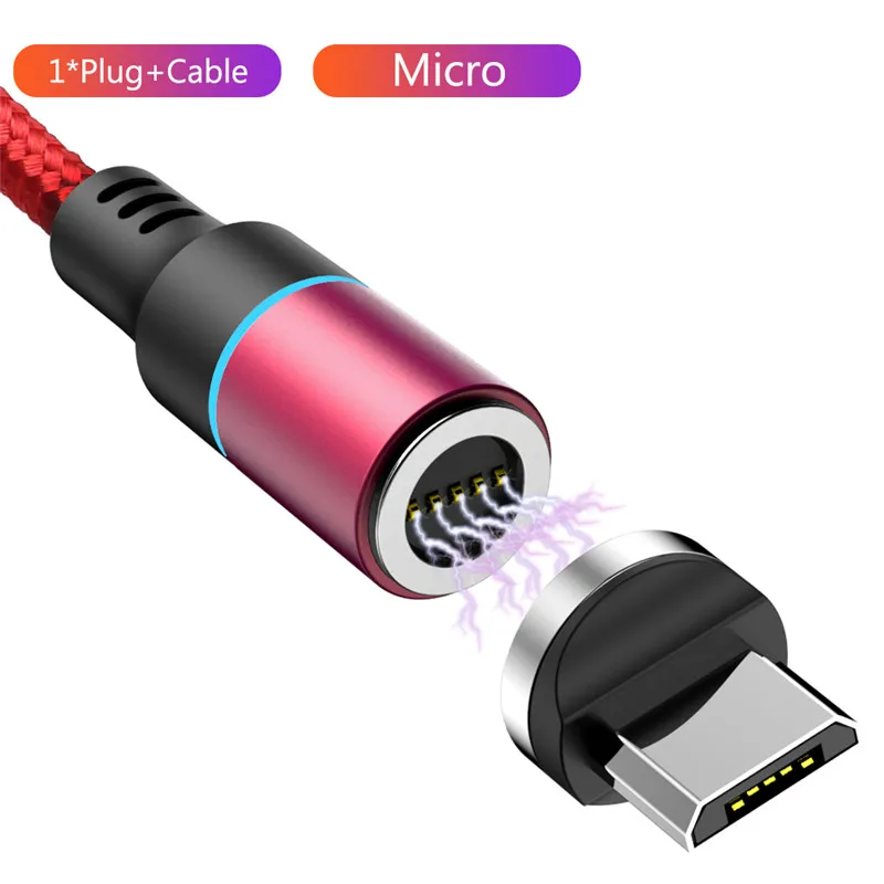 1 2 м Магнитный зарядный кабель Micro USB для samsung huawei LG Быстрая зарядка магнит Android мобильный телефон кабель для передачи данных