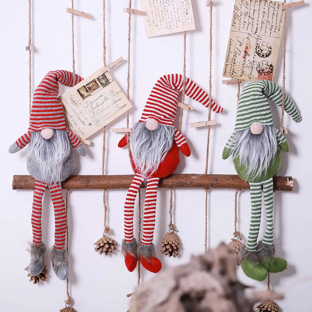 

6 Types Handmade Christmas Ornament Decor Non Woven Hat Gnome Santa Xmas Christmas tree Ornament Table Decor Festive New Year