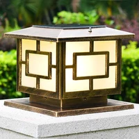 LED Solar Post Light Outdoor Lamp Warm White Lighting with Lithium Battery Bronze Black Waterproof Lamp for Garden Fence Deck