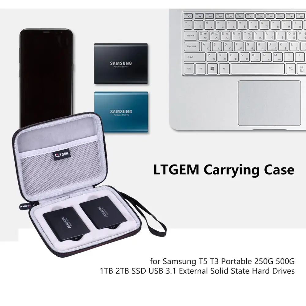 LTGEM EVA жесткий чехол для Samsung T5 T3 Портативный 250G 500G 1 ТБ 2 SSD USB3.1 внешний