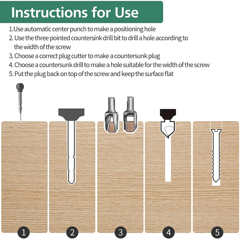 

Woodworking Chamfer Drilling Tools 90 Countersink Drill Bit Wood Plug Cutter Center Punch Three Pointed Countersink Drill Bits