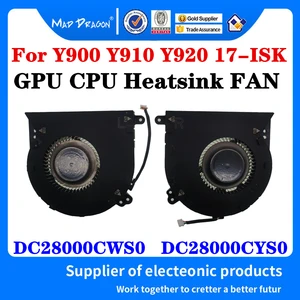 new original dc28000cys0 dc28000cws0 for lenovo ideapad y900 y910 y920 17 isk 17isk laptop cpu fan cooling fan video gpu fan free global shipping