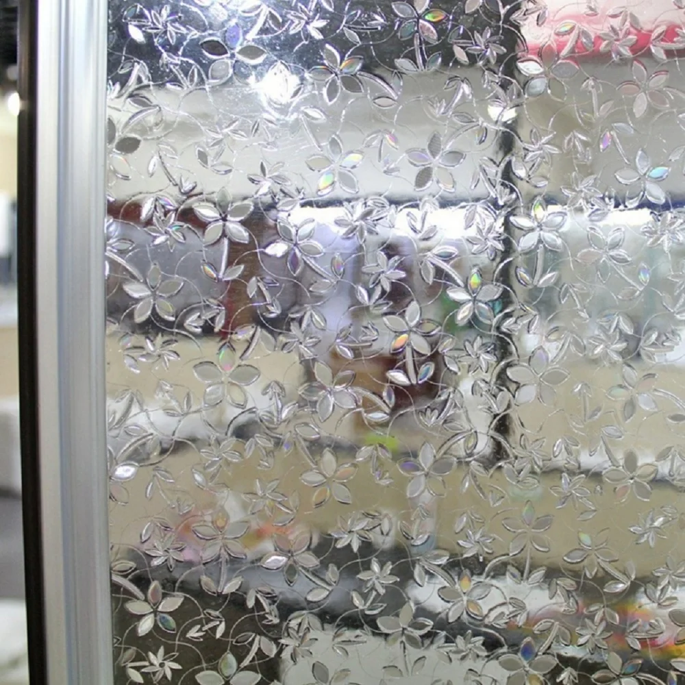 Небольшая Цветочная стеклянная пленка статическая самоклеящаяся с