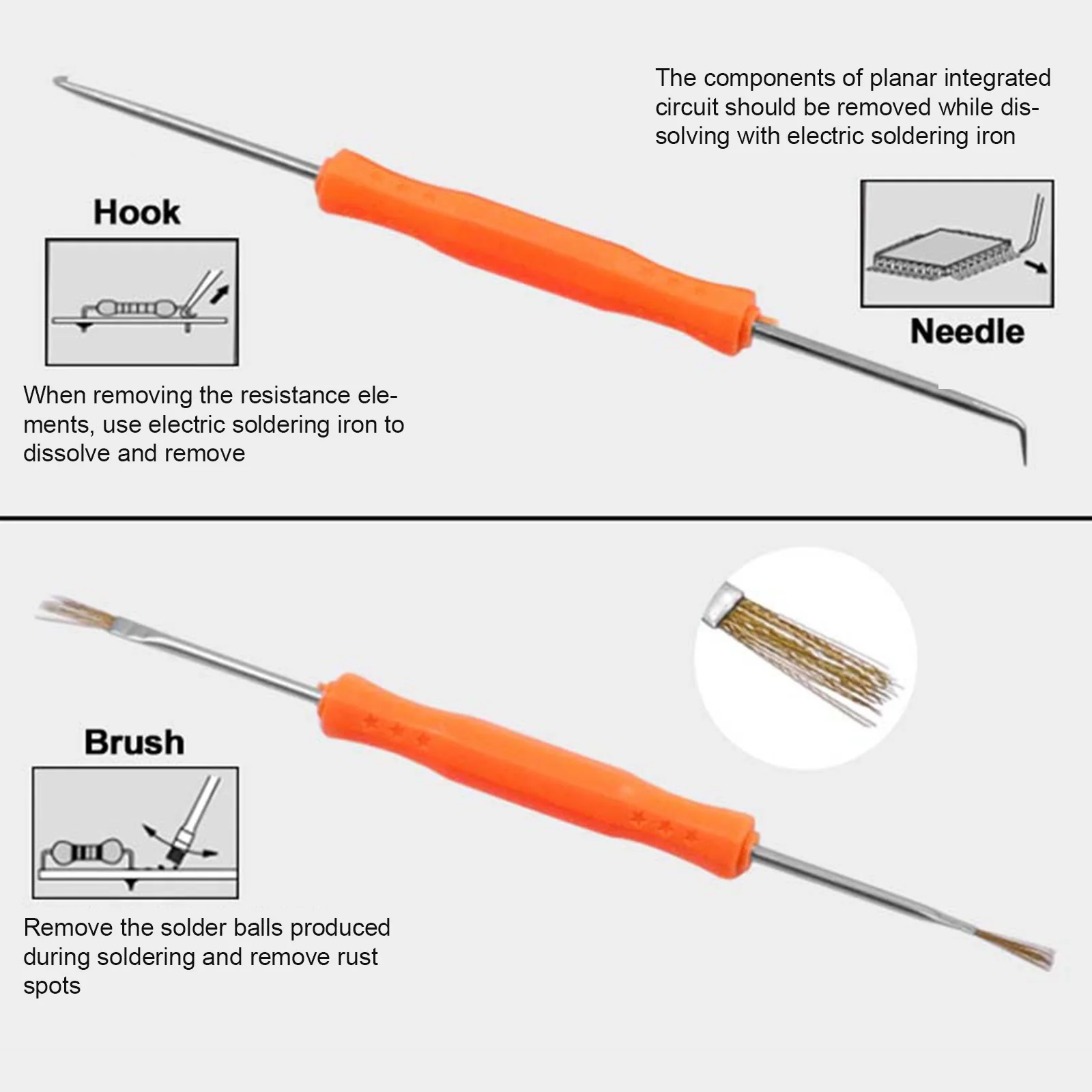

6pcs Desoldering Aid Tool Kit Soldering Aid Assist Tools PCB Cleaning Kit Repair Hand Tool Electronic Heat Assist Set