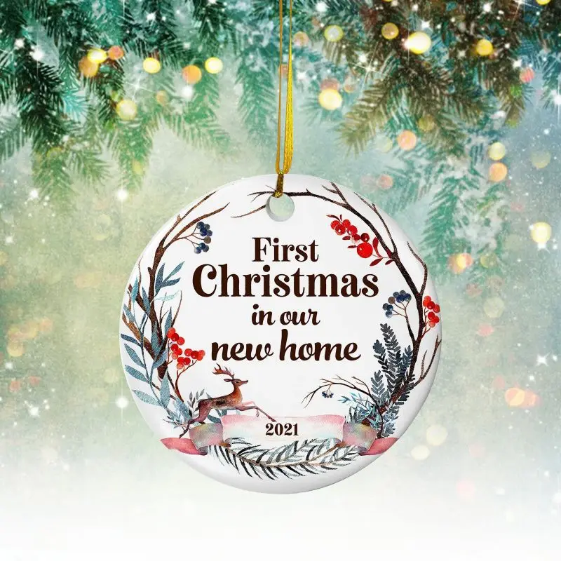 

New 2021 Christmas In The Bedroom Living Room Pendant Merry Christmas Tree Decoration Resin Ornaments Home Decoration Gifts