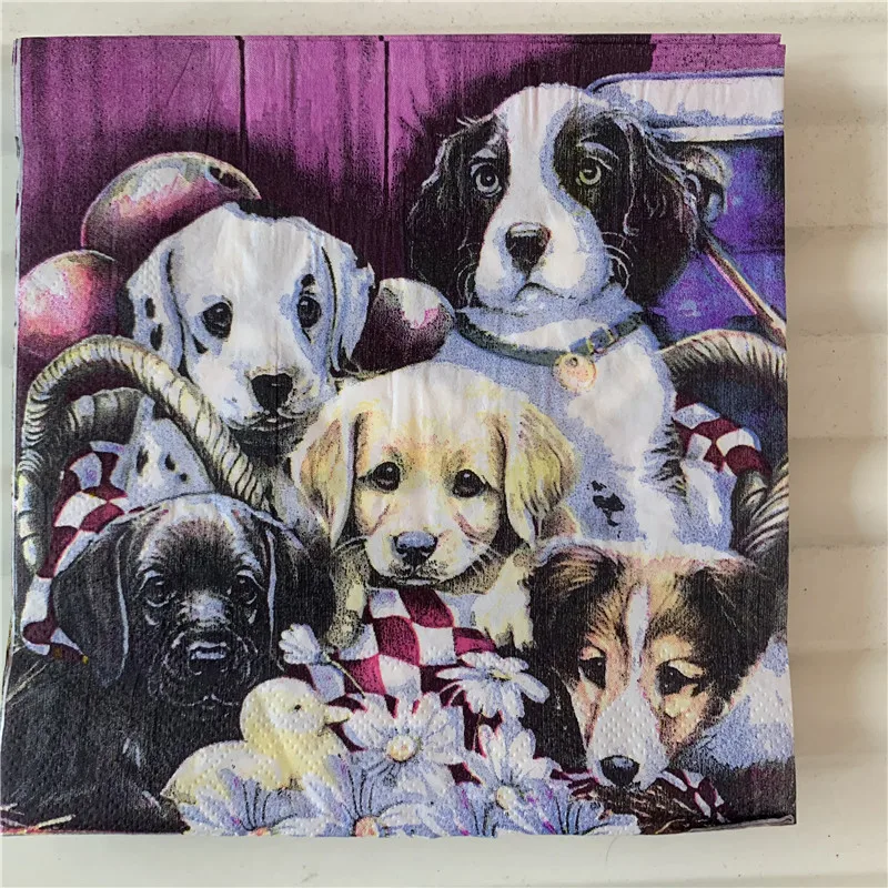 Декупаж свадебные салфетки бумажные любовь Милая Собака Такса Дети День