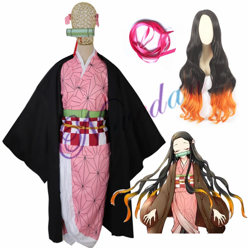 Аниме Демон Истребительница камадо Nezuko Костюмы для косплея Kimetsu без Yaiba Для