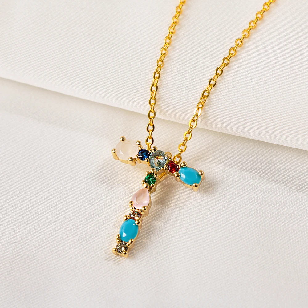 26 букв алфавита начальной кулон Золотое украшение на шею с Цвет сделай сам чехол