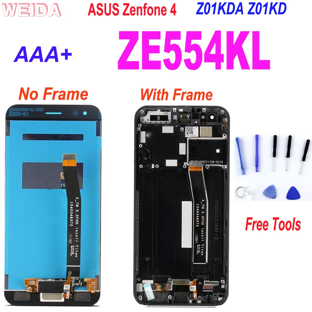 AAA + 5 ”ЖК дисплей для ASUS Zenfone 4 ZE554KL Z01KDA Z01KD ЖК с сенсорным экраном дигитайзер в