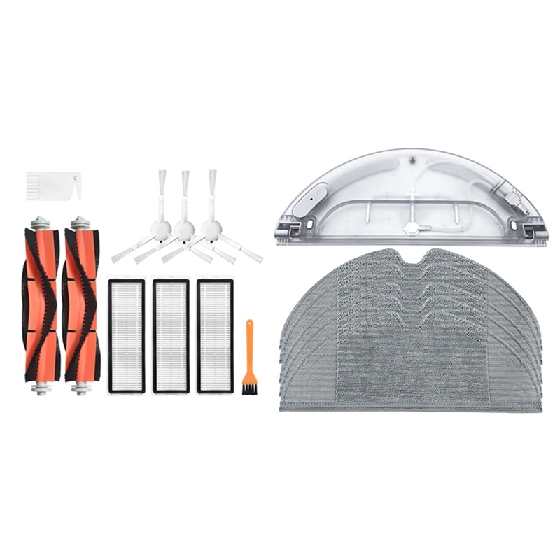 

2 комплекта аксессуаров для пылесоса: 1 основная щетка, боковые щетки, фильтр и 1 комплект, подходит для очистки резервуара для воды