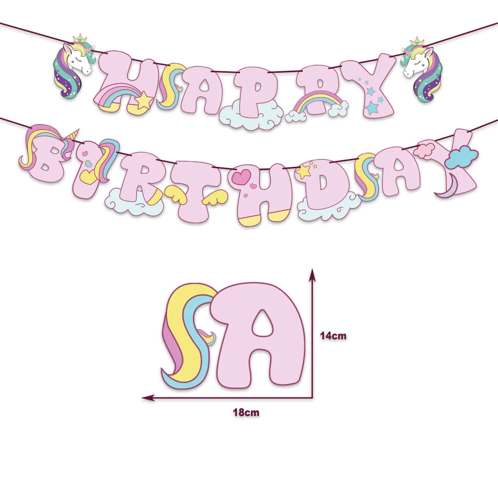 1 набор Радужный Единорог воздушный шар брелок для торта вечеринки мальчиков и