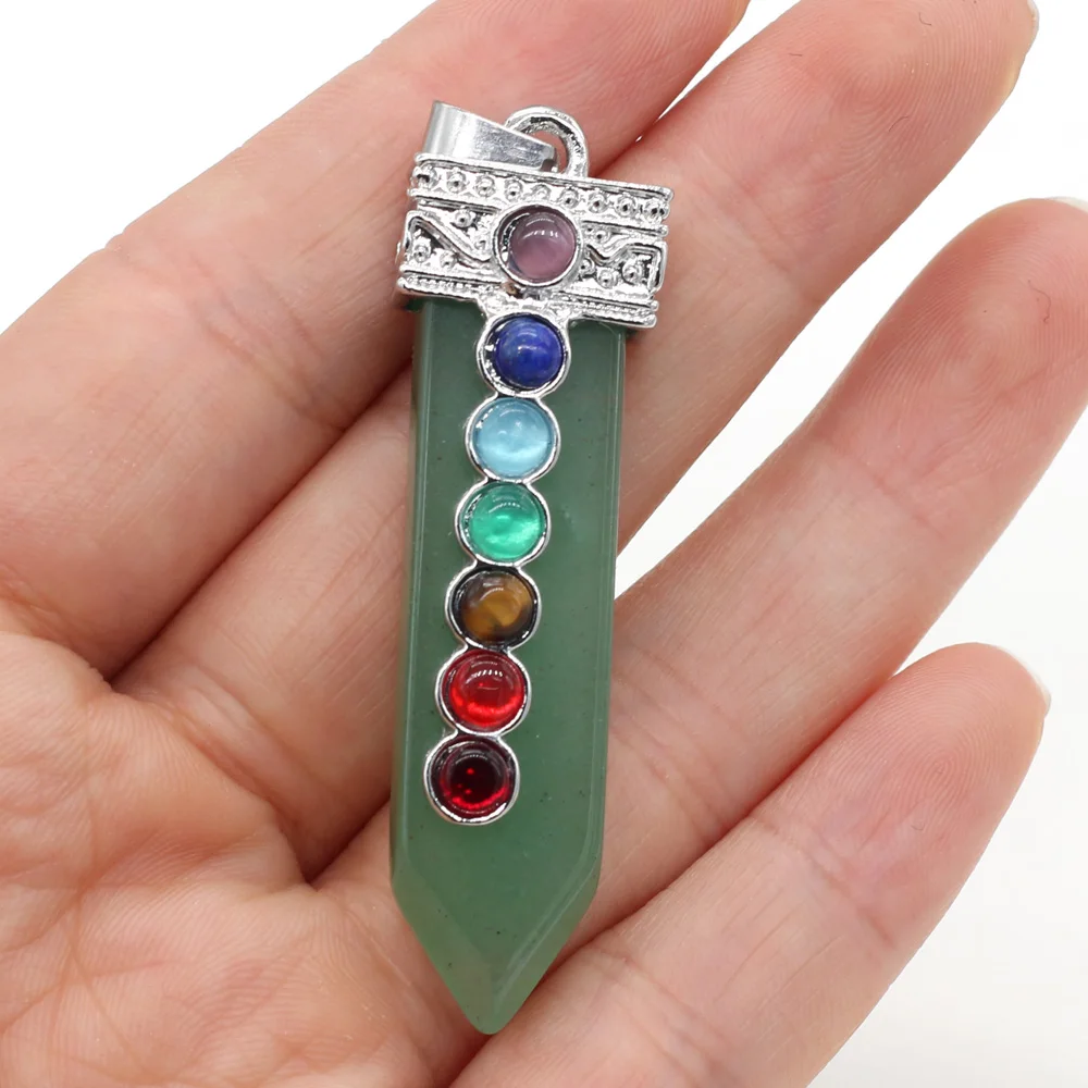 

Natural Stone Pendant Lapis lazuli Reiki Healing Energy Crystal Pillar for Jewelry Making DIY Necklace Gift