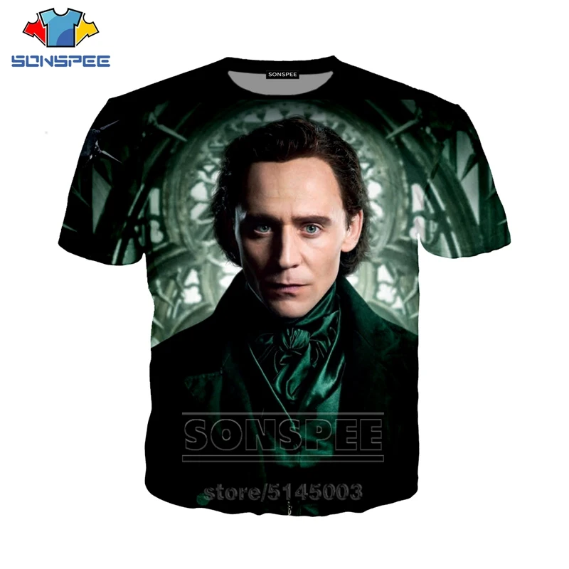 Футболка Tom Hiddleston для мужчин и женщин летняя Толстовка Loki с 3D принтом актер