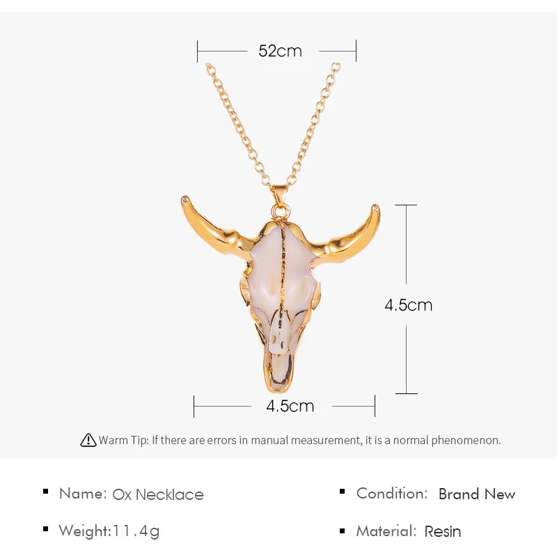 

Ethnic Style Imitation Bull Bone Necklaces for Women Vintage Bull Head Pendant Sweater Chain Indigenous Accessories Collares