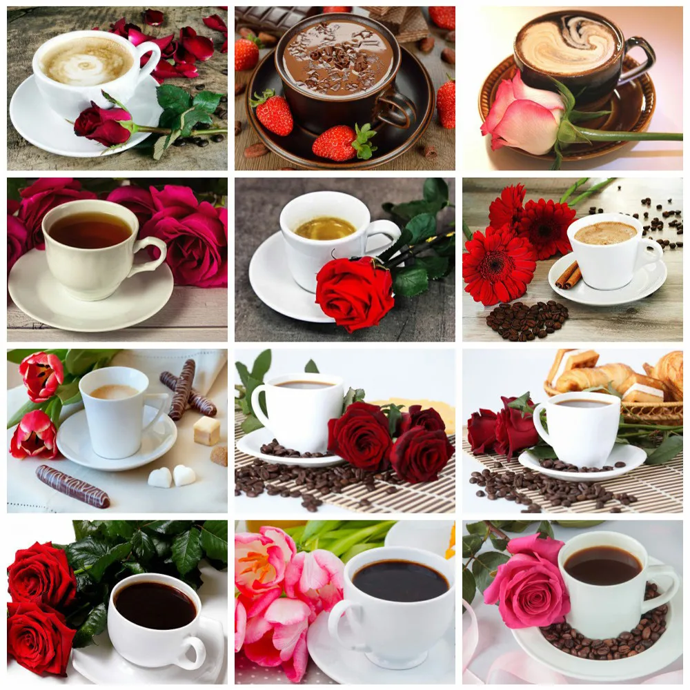 Huacan алмазная вышивка распродажа кофе картина со стразами мозаика цветы подарок