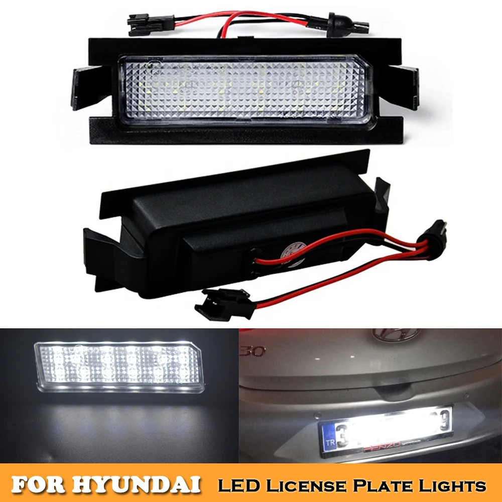 

2x18 SMD СВЕТОДИОДНЫЙ фонари для заднего номерного знака для Hyundai I30 стайлинга автомобилей canbus без ошибок белая лампа