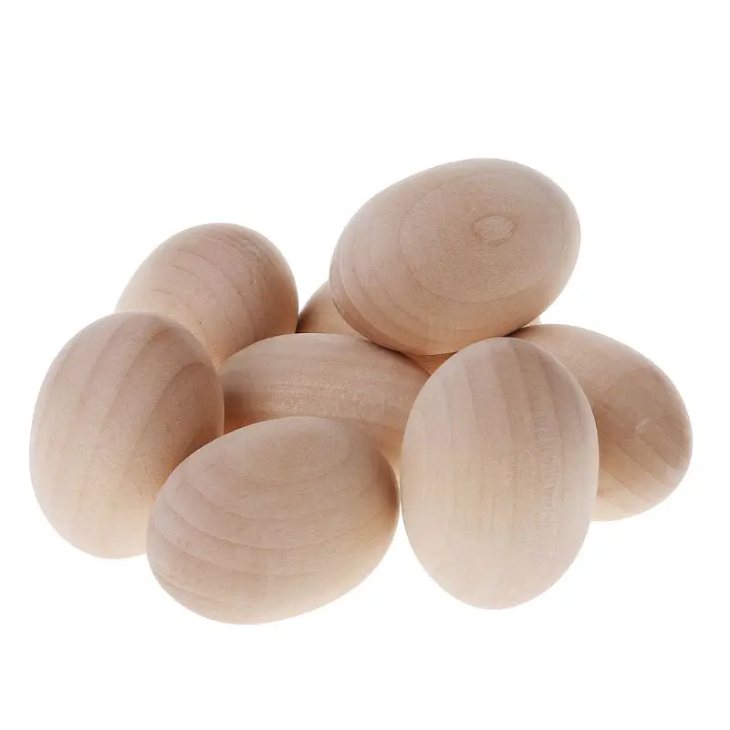 

Natural Wood Simulation Eggs Manual Graffiti Painted Exercise DIY Creative Easter Egg Children Early Educational Toy