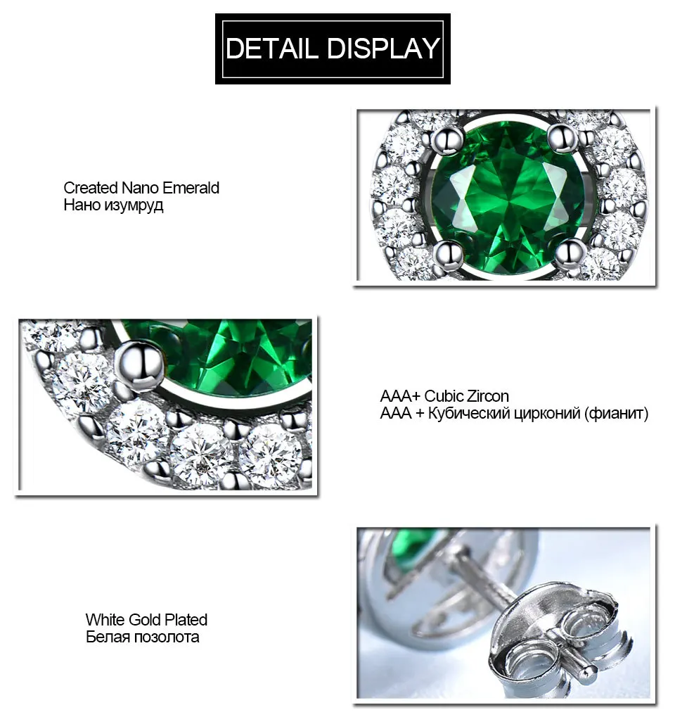 LMFALECA тонкой Зеленый Изумруд Серьги гвоздики в виде капель с кристаллами форме