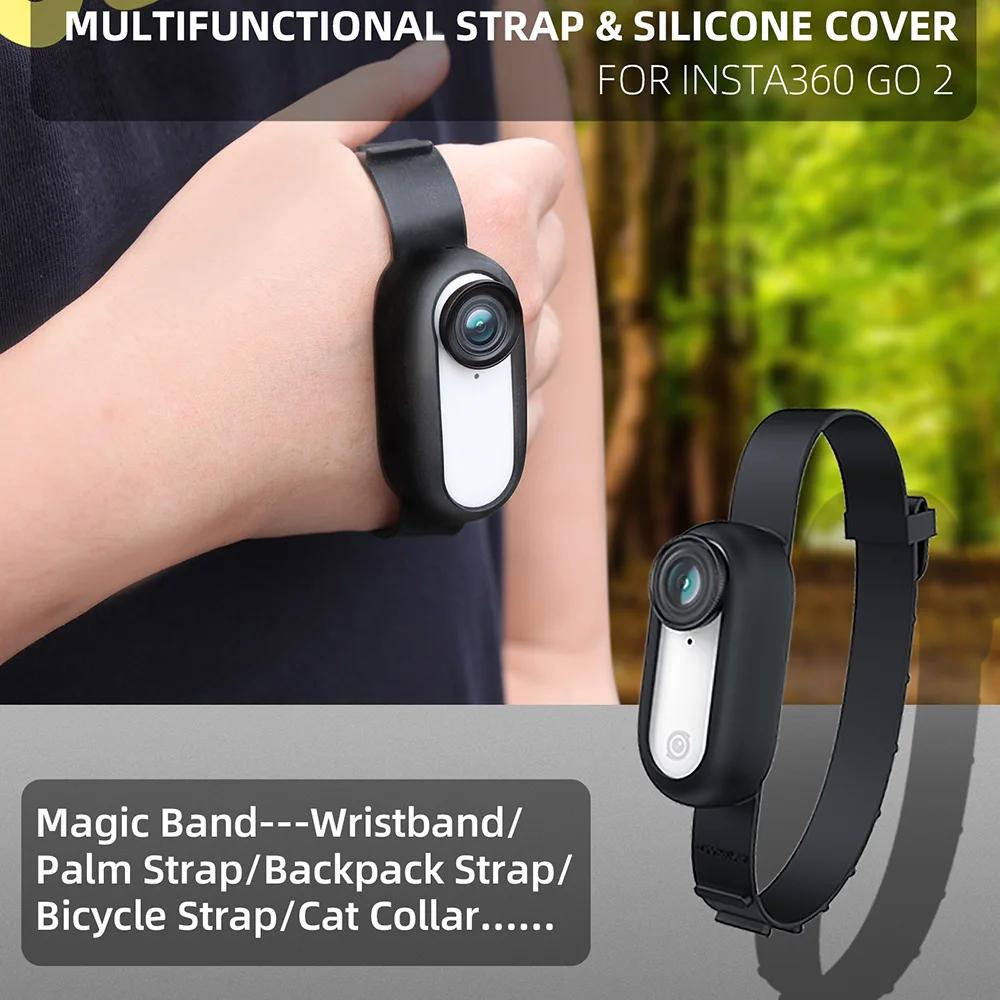 insta360 go2 hand cable strap camera expansion silicone sleeve wristband backpack bike strap for insta360 go2 accessories free global shipping