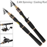 1 8m2 4m carbon fiber lure fishing rod power m ultra short 8 section spinning casting fishing pole hot slae lure fishing rods