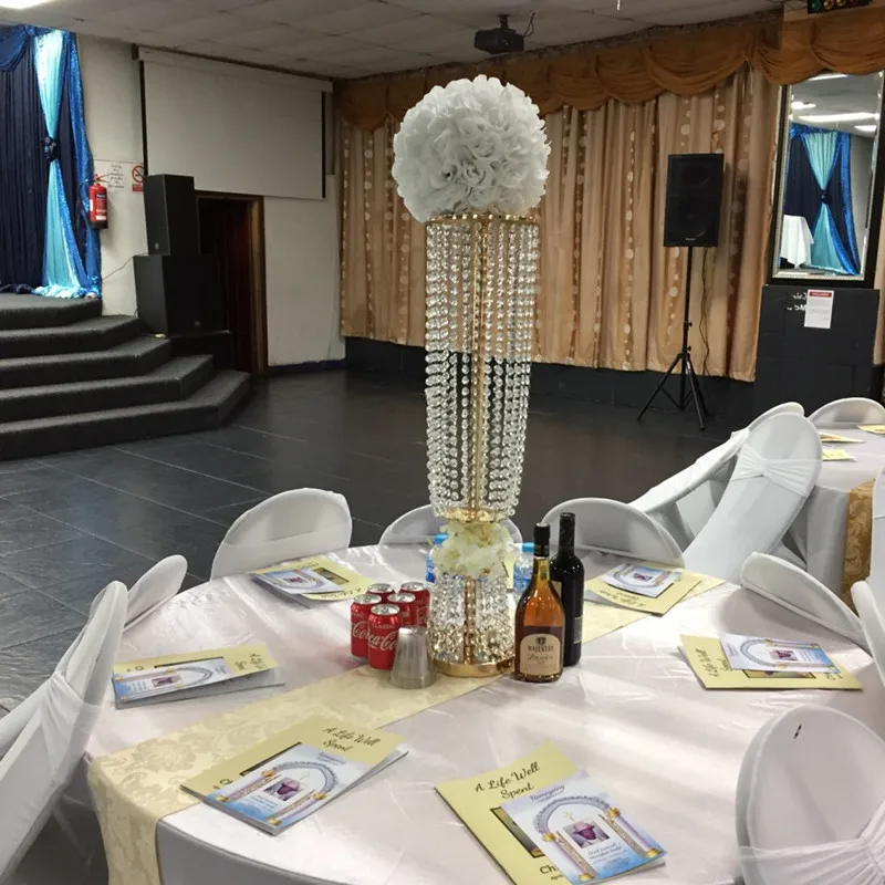 

100cm Tall Acrylic Crystal Wedding Centerpiece Road Lead Stand Dinner Party Table Decoration Candlestick 10 Sets