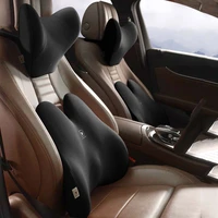 jinserta ergonomics car neck pillow memory foam auto headrest lumbar seat back cushion universal support pillows car accessories